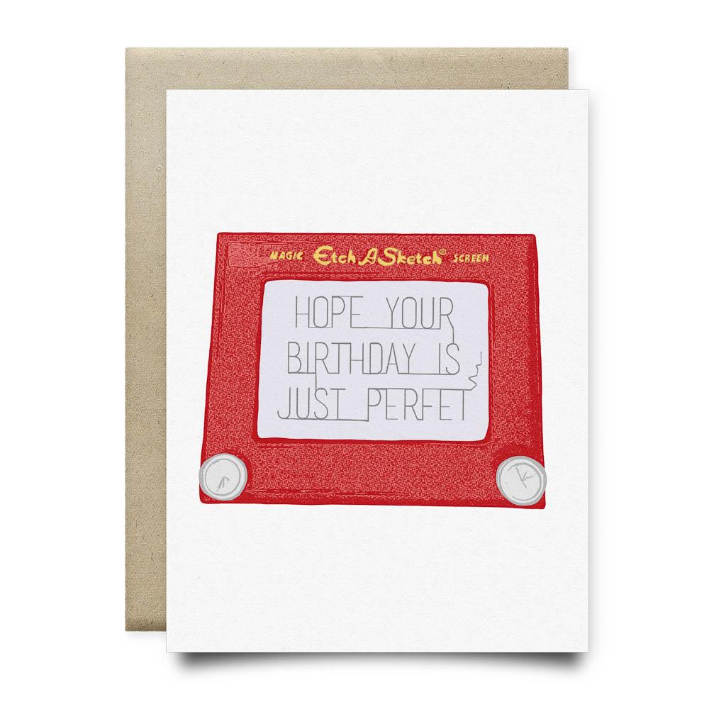 Anvil Cards - Etch a Sketch Perfet Birthday Card