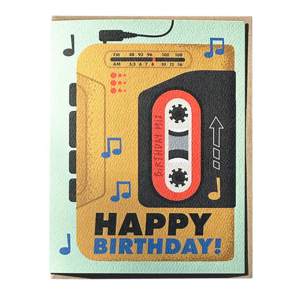 Cassette Player Birthday Card