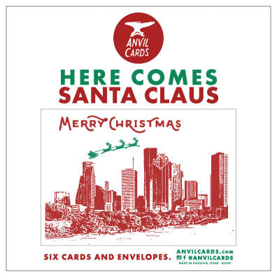 Merry Christmas Santa Over Houston Card Bundle