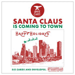Happy Holidays Santa Over Houston Card Bundle