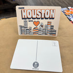 From Houston with Love Postcard - Orange and Blue