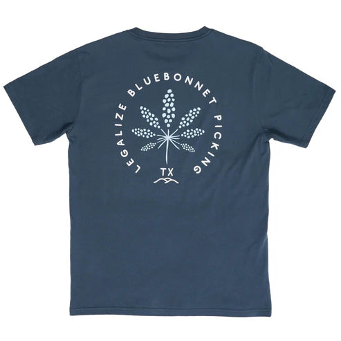 Legalize Bluebonnet Picking Weathered Navy T-Shirt