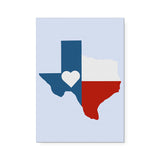 Texas Flag Heart Print