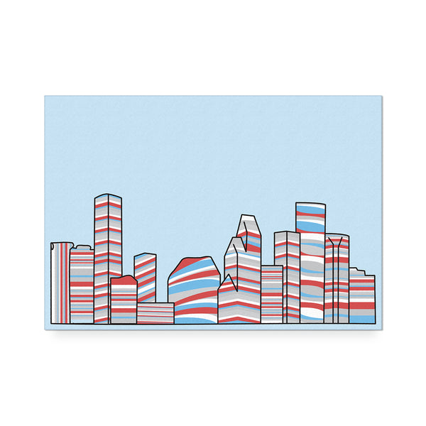 Striped Skyline Art Print Luv Ya Blue