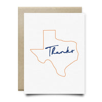 Texas Thank You Card | Orange and Blue - Cards