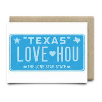 LOVE HOU License Plate Card | Luv Ya Blue - Cards