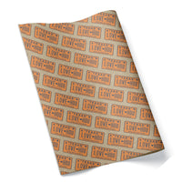LOVE HOU Texas License Plate Wrapping Paper Orange and Blue