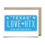 LOVE HTX License Plate Card | Luv Ya Blue - Cards