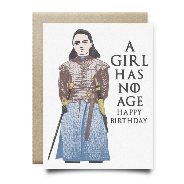 A Girl Has No Age Birthday Card - Cards
