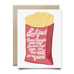 Love You Even Though You Eat All My Fries (Waffle Fries Card) - Cards