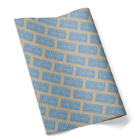 LOVE HOU Texas License Plate Wrapping Paper Luv Ya Blue