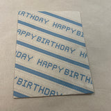 Happy Birthday Houston Blue Tiles Wrapping Paper