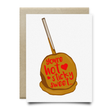 Hot, Sticky Sweet Candy Apple Greeting Card