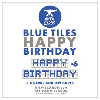 Houston Blue Tiles Happy Birthday Card Bundle