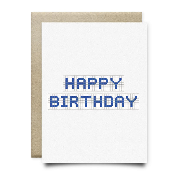 Happy Birthday | Houston Blue Tiles Greeting Card - Cards
