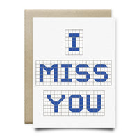 I Miss You | Houston Blue Tiles Greeting Card - Cards