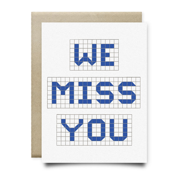 We Miss You | Houston Blue Tiles Greeting Card - Cards