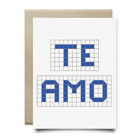 Te Amo | Houston Blue Tiles Greeting Card - Cards