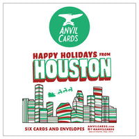 Houston Striped Skyline Happy Holidays Card Bundle
