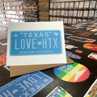 LOVE HTX License Plate Card | Luv Ya Blue