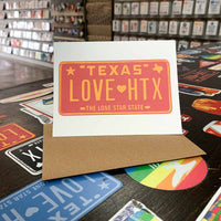 LOVE HTX License Plate Card | Red