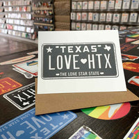 LOVE HTX License Plate Card | Black