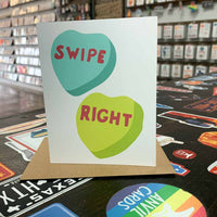 Swipe Right Candy Hearts Greeting Card