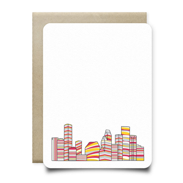 Rockets Red and Yellow Houston Skyline Stationery Set