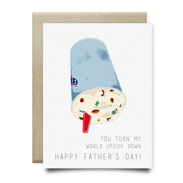Turn My World Upside Down Blizzard Father's Day Card