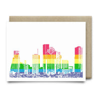 Houston Pride Skyline Greeting Card - Cards