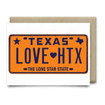 LOVE HTX License Plate Card | Orange - Cards