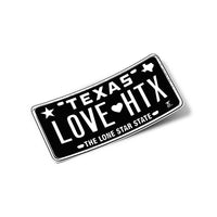 LOVE HTX Texas License Plate Sticker