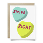 Swipe Right Candy Hearts Greeting Card - Cards