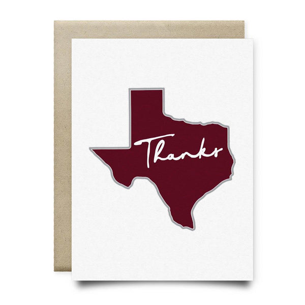 Texas Thank You Card | Maroon - Cards