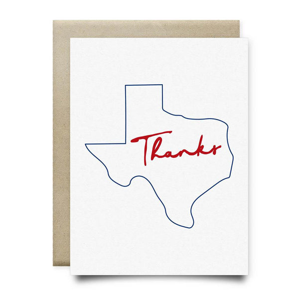 Texas Thank You Card | Red and Blue - Cards