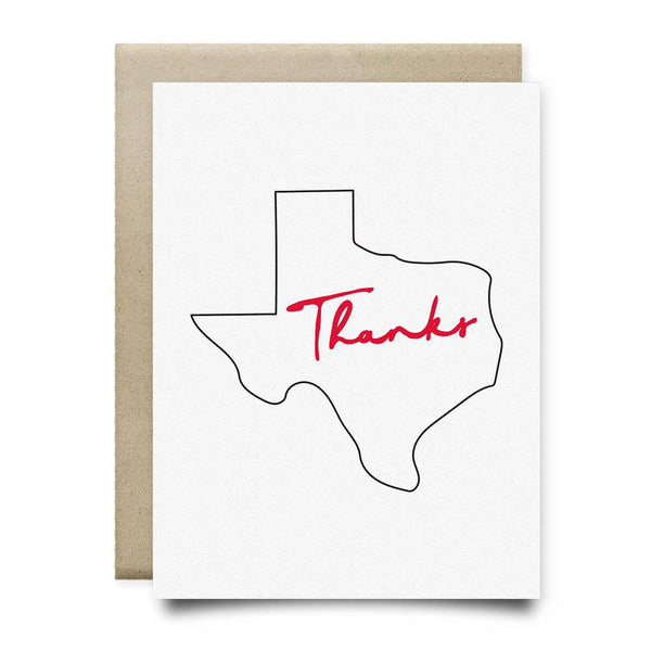 Texas Thank You Card | Red and Black - Cards