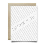 Thank You Card | Gray Stripes - Cards