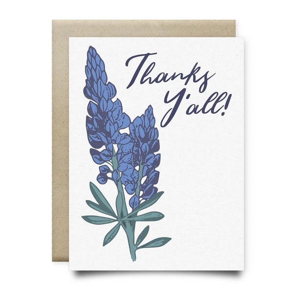 Thanks Yall Bluebonnets Greeting Card - Cards